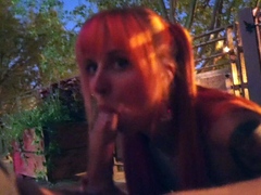Amateur redhead girlfriend blowjob and anal with creampie