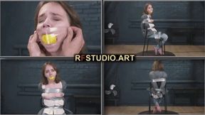 Arina - Tape Bound and Gagged Cutie on a Chair (FULL HD MP4)