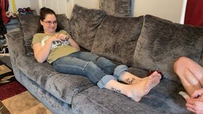 Tickling Eleanor’s bare feet (720)