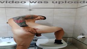 Jocky twink masturbates with a huge uncut shaft