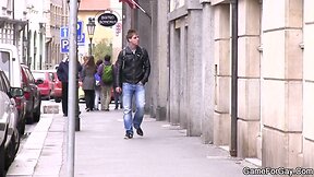 Gay boy seduces and fucks him from behind