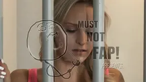 Two hot blonde lesbians in prison make out hornyly.