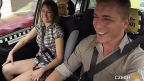 Slim Meggie got fingered and fucked in the taxi