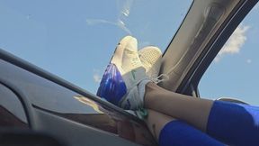 Chrissys air max on the dash