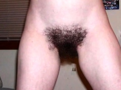 Bushy Girl's Pussy - Close-Up View