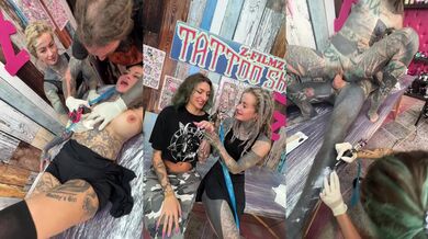 Tattooed Girl Gets Her Titties Inked Then Rides Cock & Takes Anal