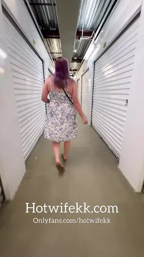 Mature wife gets her big natural tits squeezed and sucks cock at storage unit