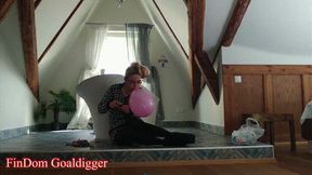 Blowing Balloons in Findom Style part 1