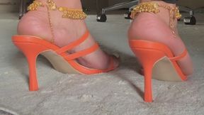 Hard Steps in Orange Mules