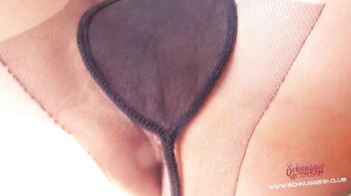 Oily anal games! Cute blonde plays with the big cock!