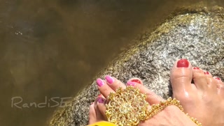 Foot fetish on mountain River - RandiSEXinMumbai