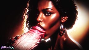 INTERRACIAL FANTASY: EBONY Beauties Worship Big White Cock - Titfuck, Blowjob &amp; Facial (AI Generated)