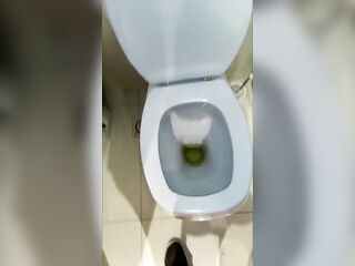 urinating, pissing, behind the scenes, drinking, crossdresser, sissy, femboy with a brunette hair Latin chick