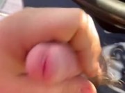 Jacking off in a tow truck !