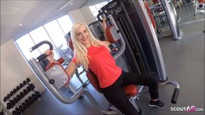 Skinny German Fitness Girl Picks up and Fucks Stranger in Gym