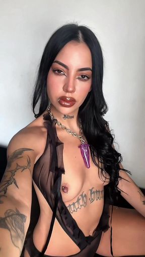 Dominant Emma stripping and dryhumping