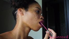 Perfect Lipstick Ignore- Goddess Rosie Reed Ignores You While Putting on Lipstick to Make You Weak- Lipstick Fetish Ignore-stand