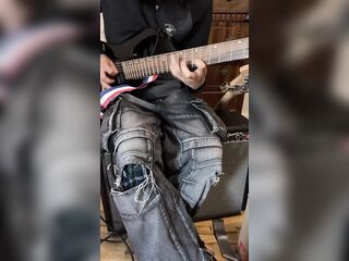 Slutty alternative male can not stop touching his hard stick sloppy style