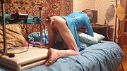 Sasha Earth sissy cum hands free on a sex machine homemade amateur