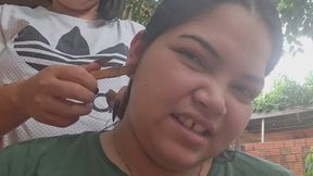 She puts clothespins in my ear and stretches me out