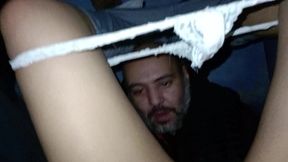 couple peeing and having sex in public behind the church