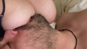 Sucking Mom&#x2019;s Tit while Masturbating