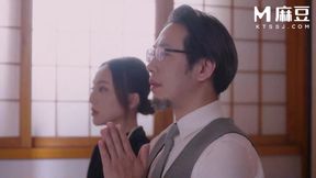 ModelMedia Asia - The older stepbrother comforted the widow who had lost her husband with his cock