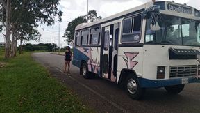 Attempting to start passenger truck while pumping pedals and driving it (3)