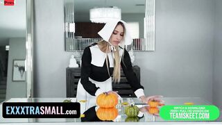 Tiny Housewife With Braces Khloe Kapri Getting Hardcore Plowed To Be Thankful For - Exxxtra Small