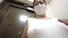 A Married Woman Masturbating in Front of the Door