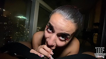 SEXY ARAB NEIGHBOR SUCKS DICK FOR RENT MONEY - ROXIE SINNER