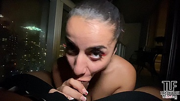 SEXY ARAB NEIGHBOR SUCKS DICK FOR RENT MONEY - ROXIE SINNER