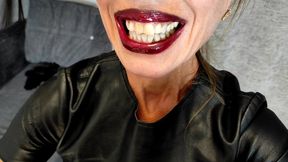 EVIL SMILE GLOVEJOB CHOKED BY LONG LEATHER GLOVES HD