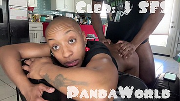 Ebony Anal Submissive Slut BBC Stuffed by Master FFM Threesome