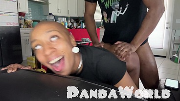 Ebony Anal Submissive Slut BBC Stuffed by Master FFM Threesome