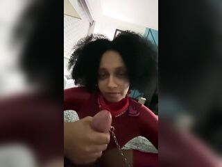 Leena Rayz - Serf with petite and glamorous hands strokes a shiny white ramrod