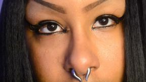 Intense Close-up Eye Contact w/Brown Eyed Femdom