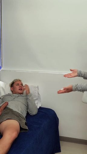 My stepson's horny friend is caught masturbating and I give him a hand   Clip 1
