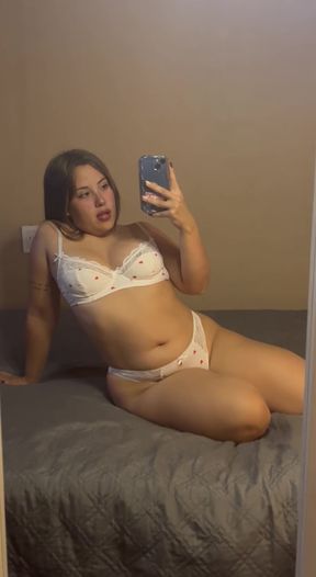 Amateur teen strips down for OnlyFans fans
