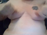 Saggy Tits Being Slapped and Stroked With Hairbrush with Udders Slapped Solo