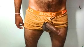 I took out my black cock from my underwear and shook it vigorously, due to which my cock became wet and started leaking.