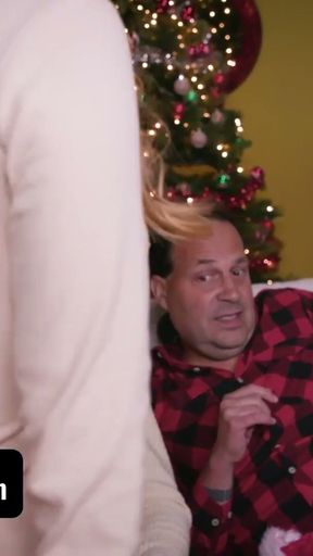 Dirty Step Daughters Set Up Glory Holes For Their Stepdads Under The Christmas Tree - TeamSkeet   Clip 1