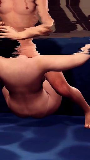 Stepson Using Esmeralda's Throat in an Draining Pool