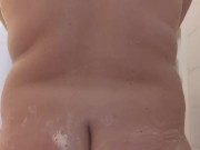 Quiet T-Girl Shows off her tits and ass in the shower