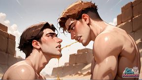 Gay Guy Ejaculates in the Desert Sun with Firm Muscles!