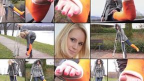 Stella LLC Cold Toe Crutching By the Lake with Toe Wiggling (in HD 1920X1080)