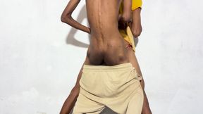 Indian shemale giving blowjob