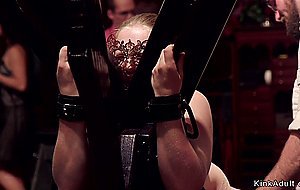 Slaves in lingerie in bdsm orgy