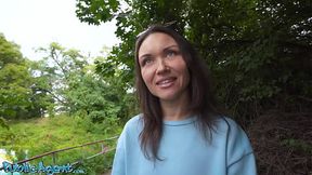 Naughty fitness MILF Kristina Grace gives public oral then gets fucked hard in POV
