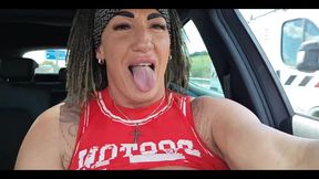 I Take Out My Tits and Fuck Myself in the Car so They Can See Me
